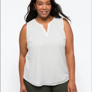 White textured tank top